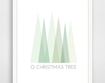 Geometric O Christmas Tree Holiday Print
