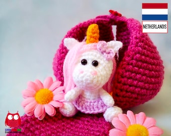 227NLY Haak patroon - Kleine eenhoorn met bloemenhuis - Amigurumi PDF file by Knittoy Etsy