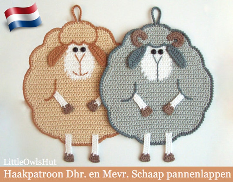 S04NLY set van 4 pannenlappen-Amigurumi Haakpatroon-PDF by Zabelina Etsy image 3