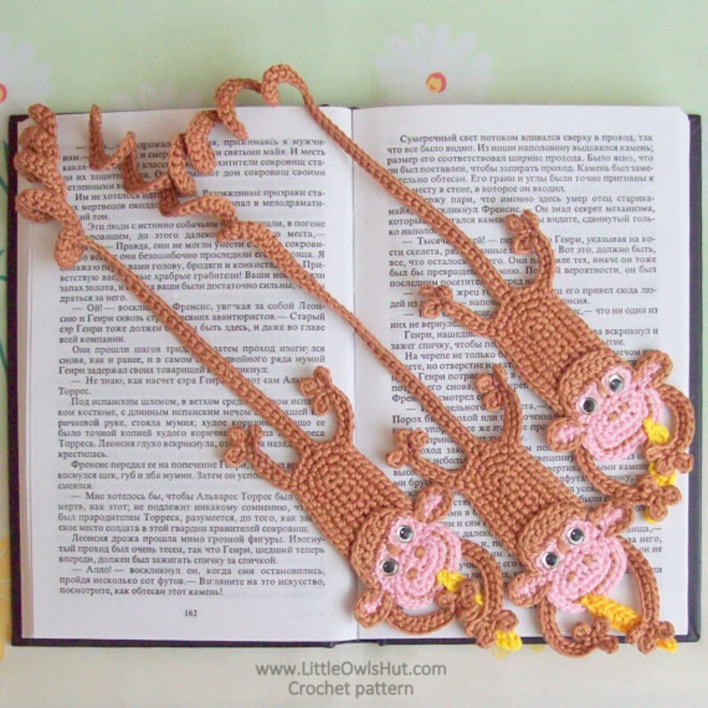 029NLY Aap Boekenlegger Amigurumi Haakpatroon PDF by Zabelina Etsy image 5