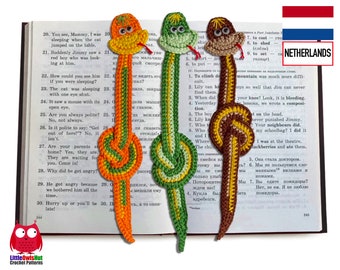 014NLY Slang Boekenlegger - Amigurumi Haakpatroon - PDF by Zabelina Etsy