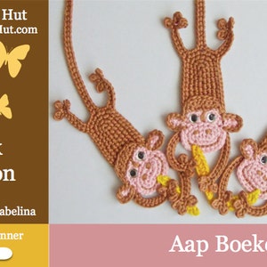 029NLY Aap Boekenlegger Amigurumi Haakpatroon PDF by Zabelina Etsy image 3