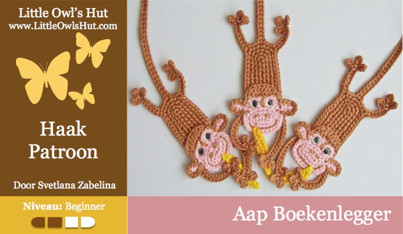 029NLY Aap Boekenlegger Amigurumi Haakpatroon PDF by Zabelina Etsy image 3