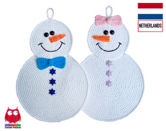 038NLY Sneeuwpop pannenlap - Amigurumi Crochet Pattern PDF file by Zabelina Etsy