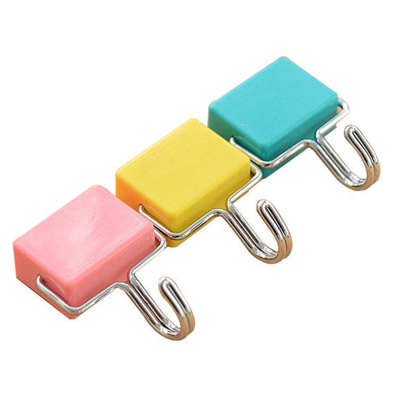 3-Pack All-Purpose Magnetic Hooks Pastel Pink Yellow Blue