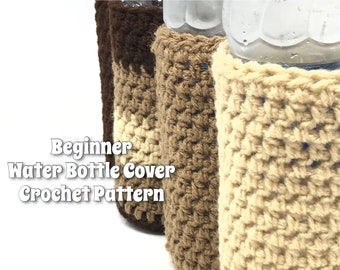 Printable Water Bottle Cover Crochet Pattern - Beginner - PDF Instant Download