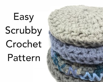 Printable Easy Scrubby Crochet Pattern - Beginner - PDF Instant Download - Quick