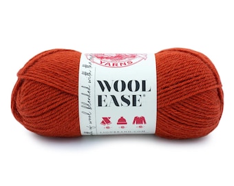 KOI Lion Brand Wool Ease Garn: Worsted Weight Acrylic Wool Blend Djup orange färg