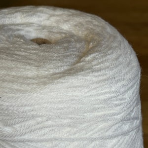 White Fingering Weight Acrylic blend Cone Yarn Great for hand knitting machine knitting crochet 2564 yards 1 lb image 2