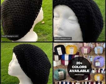 Custom Extra Slouchy Beanie Hat | Choose your color | Solid Earthy Tam Dreadlock Hat Great for Dreads Festivals Long Hair