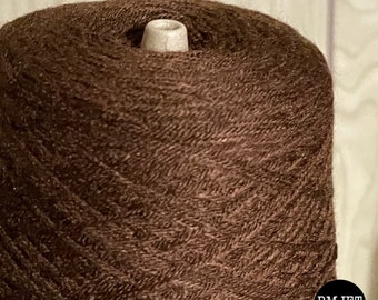 Brown Acrylic blend cone yarn - Great for hand knitting machine knitting + crochet - 2564 yards - 1 lb