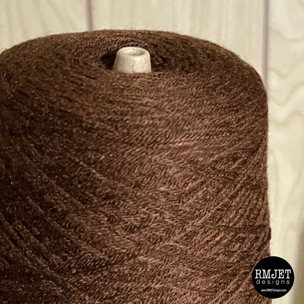 Brown Acrylic blend cone yarn - Great for hand knitting machine knitting + crochet - 2564 yards - 1 lb