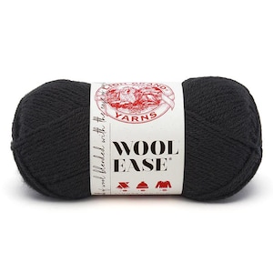 BLACK Lion Brand Wool Ease Yarn worsted weight yarn - 3 oz - 197 yards -  Crochet Knit Needlework