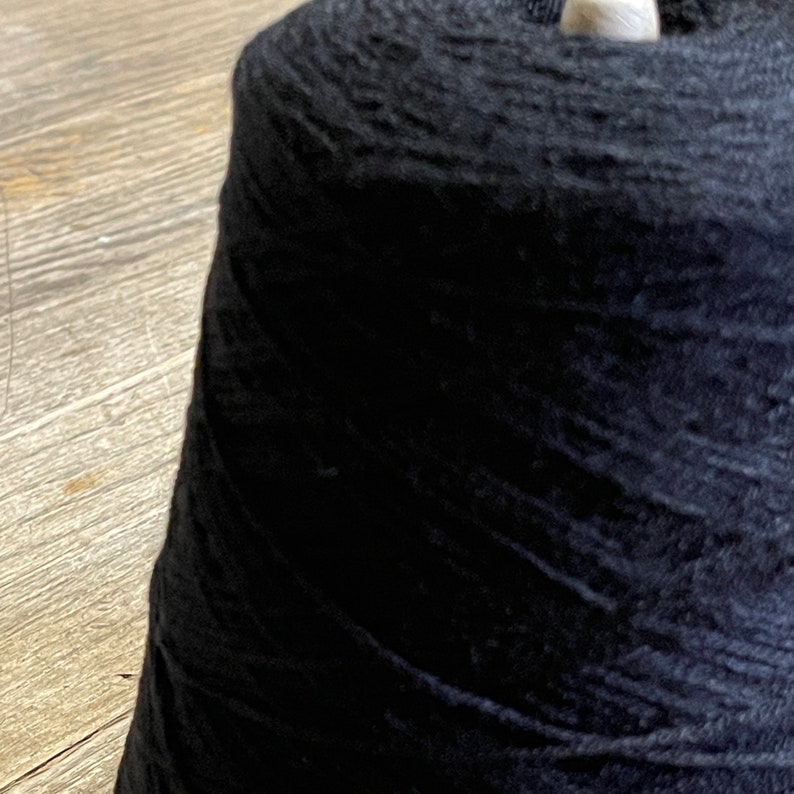 Black Acrylic blend cone yarn Great for hand knitting machine knitting crochet 2564 yards 1 lb image 3