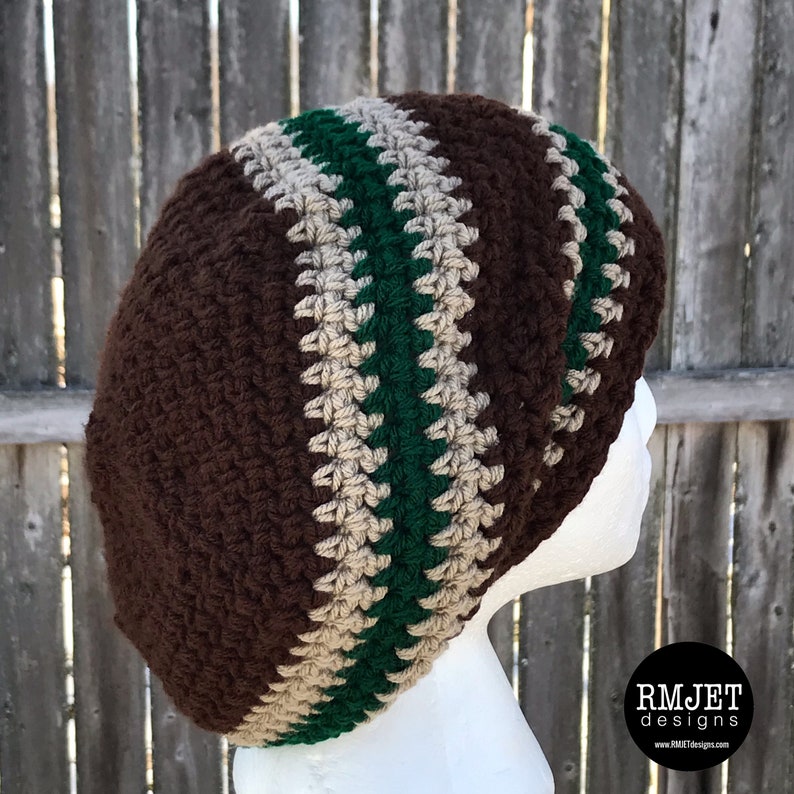 Brown Tan Green Extra Slouchy Beanie Earthy Tam Dreadlock Hat Hippie Hat Great for Dreads Festivals Long Hair Large Unisex image 2