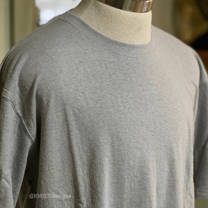 Gray Organic Hemp and Organic Cotton Tee Shirt T-shirt Unisex Eco friendly Sustainable Earth Friendly Large XL grey image 1