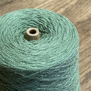 Sage Green Acrylic blend cone yarn - Great for hand knitting machine knitting + crochet - 2564 yards - 1 lb