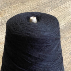 Black Acrylic blend cone yarn Great for hand knitting machine knitting crochet 2564 yards 1 lb image 2