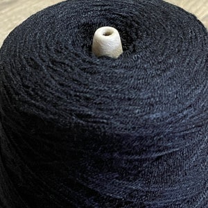 Black Acrylic blend cone yarn Great for hand knitting machine knitting crochet 2564 yards 1 lb image 1