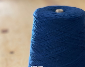 Blue Acrylic blend yarn on a cone - Great for hand knitting machine knitting + crochet - 2564 yards 1 lb