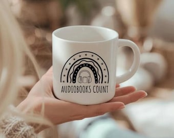 Audiobooks Count Ceramic Coffee Mug 11oz - simple minimal - bookish books