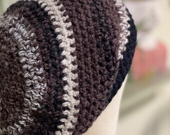 Handmade Hemp Wool Crochet Slouchy Beanie: Boho Dreadlock Tam