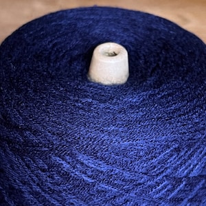 Navy Blue Fingering Weight Cone yarn - Acrylic blend - Great for hand knitting machine knitting + crochet - 2564 yards - 1 lb