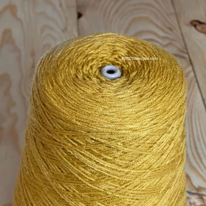 Gold Acrylic blend cone yarn - Great for hand knitting machine knitting + crochet - 2564 yards - 1 lb