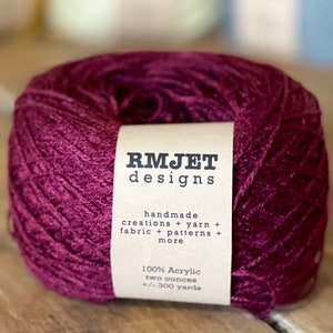 Maroon Fingering Weight Sock Yarn - 2 oz - 300 yards - Vegan 100% Acrylic Red