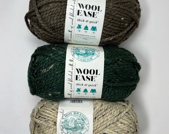 Lion Brand Wool Ease Thick & Quick Yarn Super Bulky (#6)  yarn - 6 oz - 106 yards - Many colors to choose from - Crochet Knit Needlework