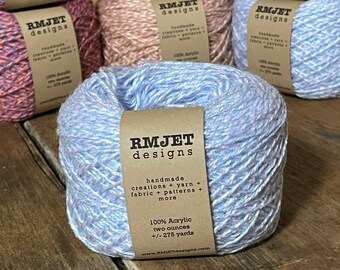 Blue Pink Variegated Fingering Weight Sock Yarn - 2 oz - 275 yards - Vegan 100% Acrylic