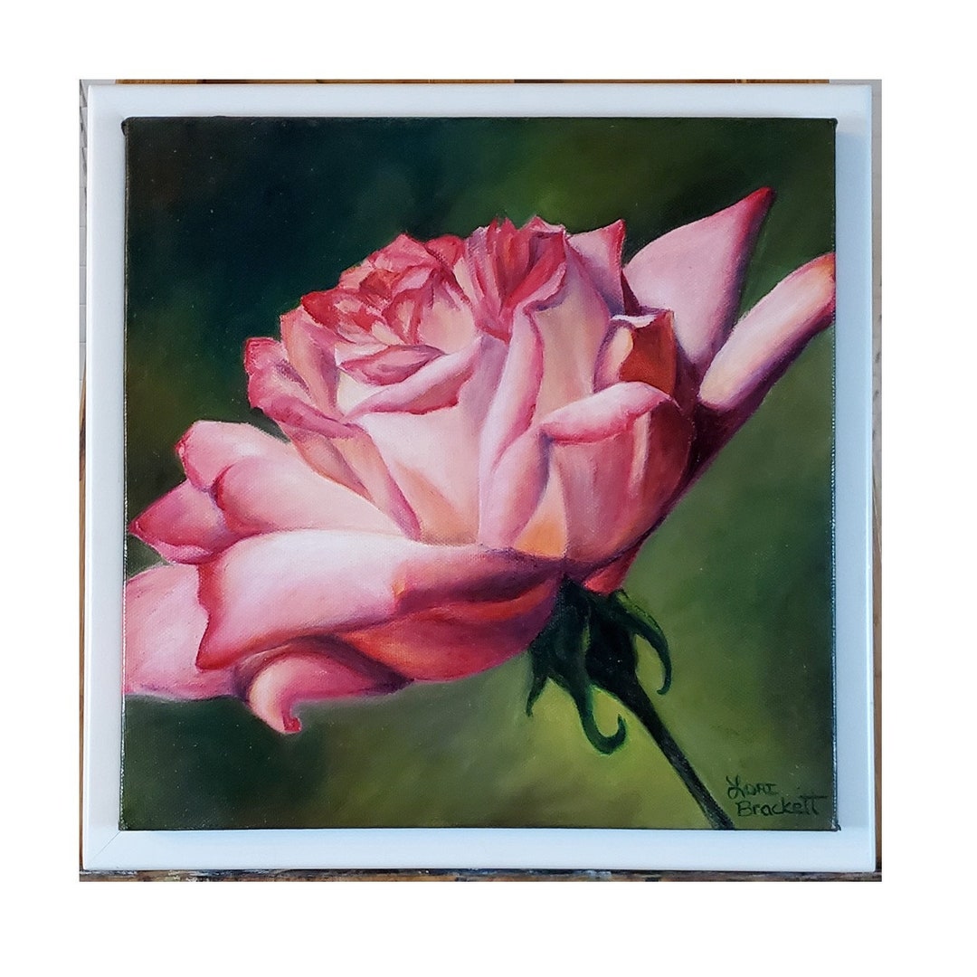 Floral Original Oil Painting of Rose Painting Realistic Art for ...