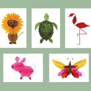 Carte postale Animal Set Artprint Nature Illustration