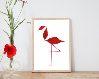 Poster Flamingo, Art Print, Nature, Fine Art, Wall Decor