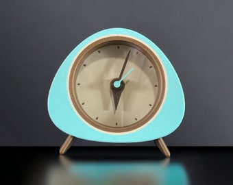 Pastel Water Green Colored Retro Style Desk Clock with Pvc Glass