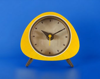 Retro Style Yellow 3D Printed Silent Desk Clock