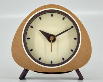 Light Brown Retro Style Desk Clock with Pvc Glass