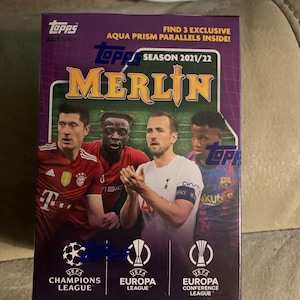 2021-22 Merlin soccer blaster box sealed 32 cards soccer