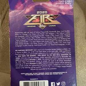 2020 topps fire hanger box sealed mlb cards baseball 20 cards