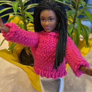 Knit Pattern Long Sleeve 11” fashion doll Pull Over Sweater PDF