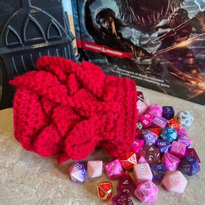 Red Dragon-scale Dice Bag / gaming dice pouch