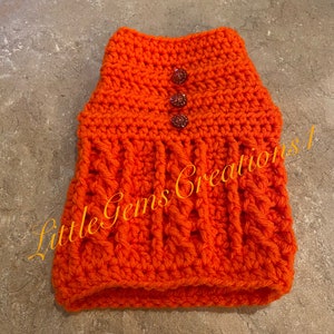 Cabled Xsmall Cat / Dog Sweater Pattern
