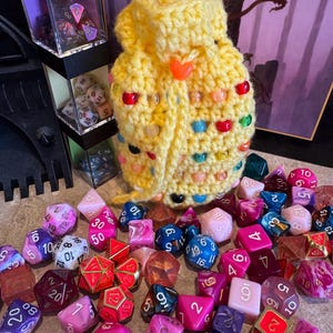 D&D / Gaming Dice Bag / Pouch / Drawstring Dice Bag / Beaded Dice Bag
