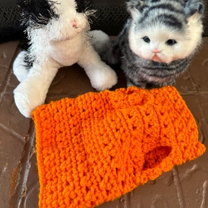 Small Crochet cat sweater pattern / PDF Print Crochet Pet Sweater / Digital Crochet Cross Double Crochet Dog Sweater Size XS Pattern