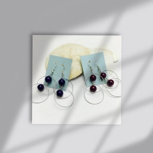 hoop dangle beaded earrings fashion jewelry  new Handmade