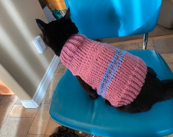 PDF Knit in the round - Adult Cat Sweater  Pattern
