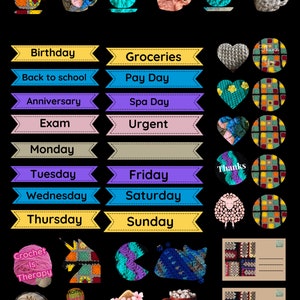 PDF printable Crochet Planner Stickers