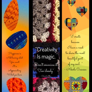Crochet theme bookmarks digital download x 3
