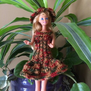 Handmade Doll Clothes •  11.5&quot; fashion doll Outfit, Dress and Hat