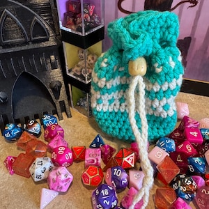 D&D / Gaming Dice Bag / Pouch / Drawstring Dice Bag / Bead Drawstring Closure Dice Bag